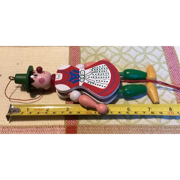 Wooden Vintage Jumping Jack Puppets Pull String Toys Ring Master Austria Clown - Picture 14 of 15